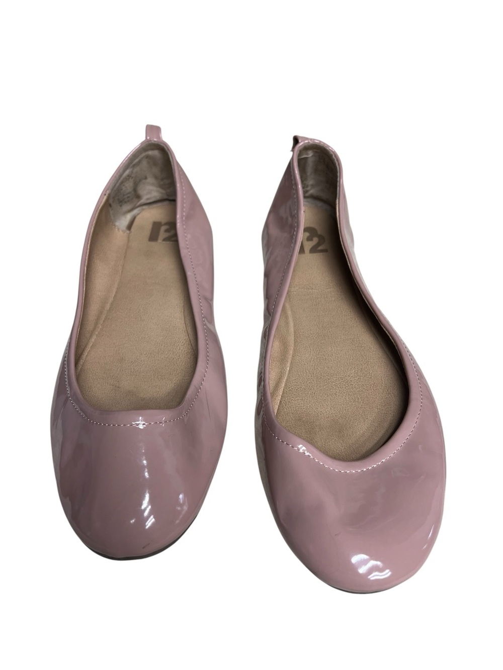 R2 Balletcore Flats in Blush Patent Pink 10